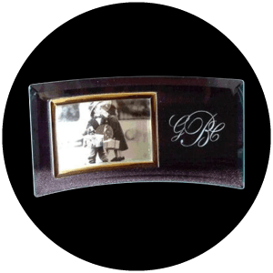 Engraved Straight Glass Picture Frame Self Standing