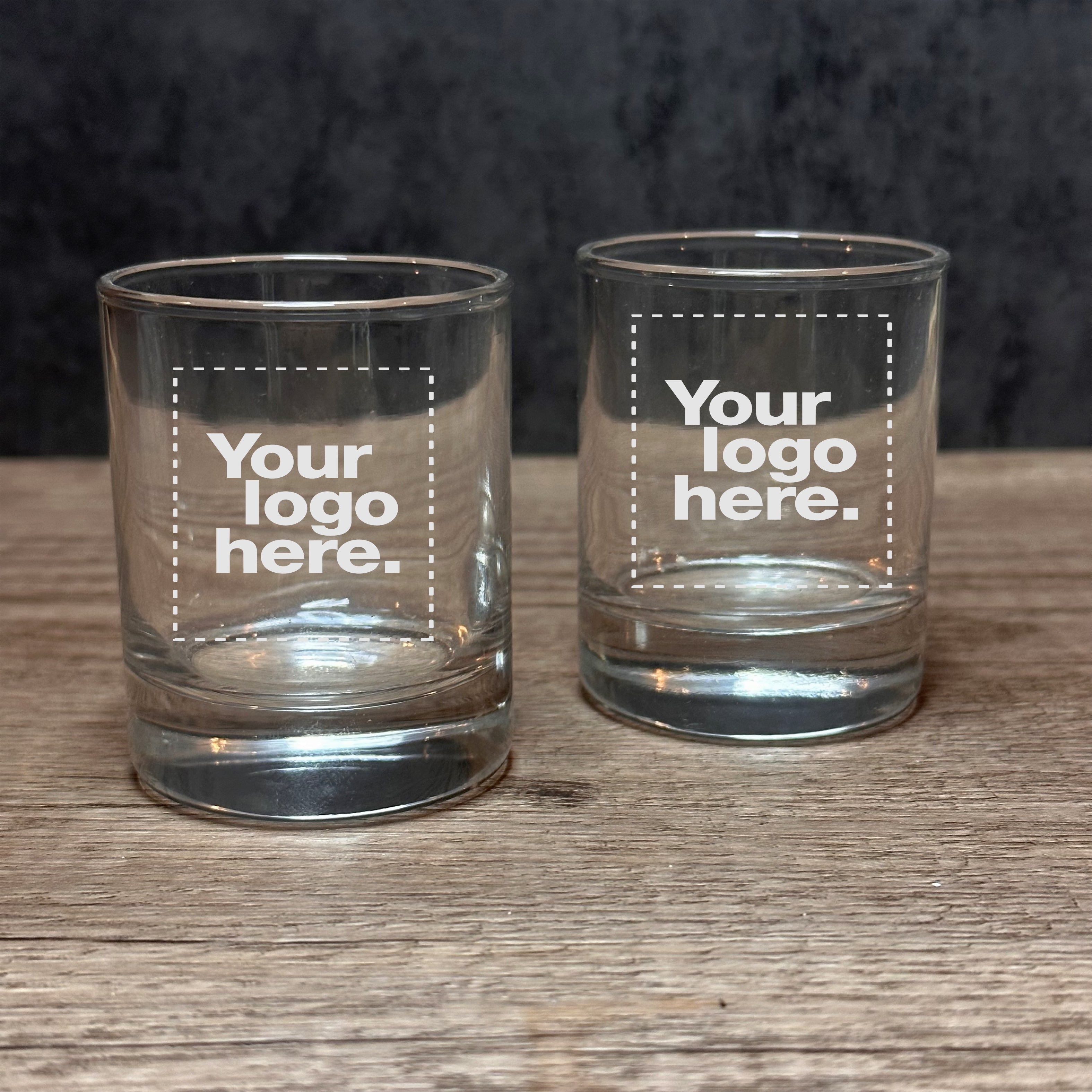 Custom Engraved Set of Whiskey Rocks Bar Glasses 10 oz Item 100A