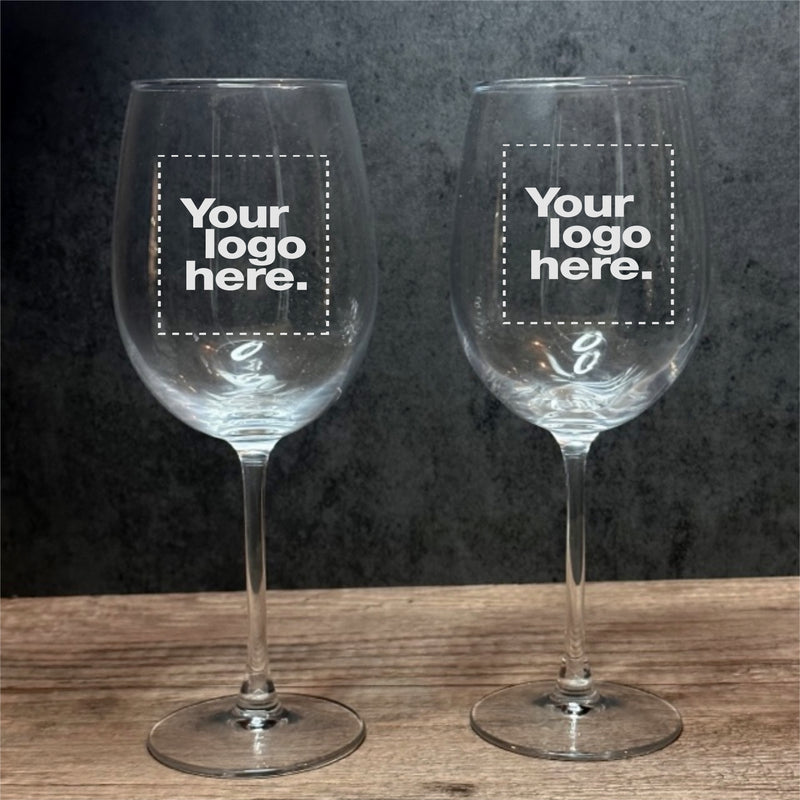 Engraved Set of 12 oz. Acopa Flora Personalized Etched Wine Glasses - 5535312