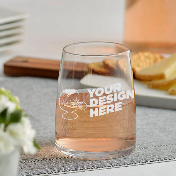 Custom Engraved Acopa Piatta 12 oz. Stemless Wine Glass