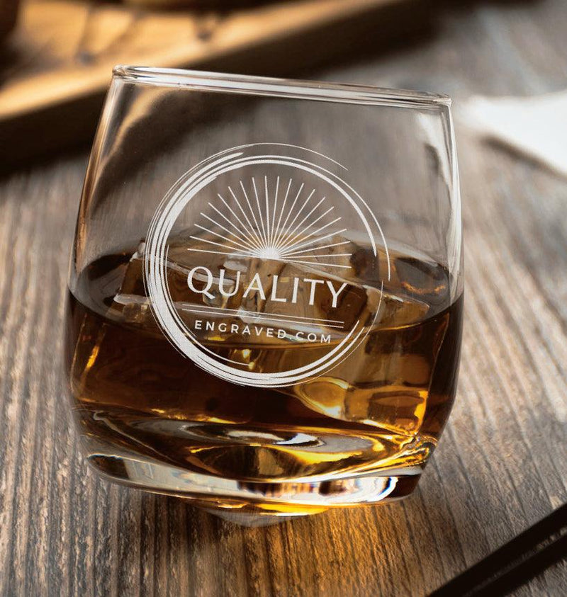 Engraved Rocking Rocks Glass - 9.5 oz. Item 55309WBL Personalized Engraved Drinkware Quality Glass Engraving