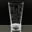 Personalized City & Hometown Maps Glasses Personalized Engraved Customizer Quality Glass Engraving