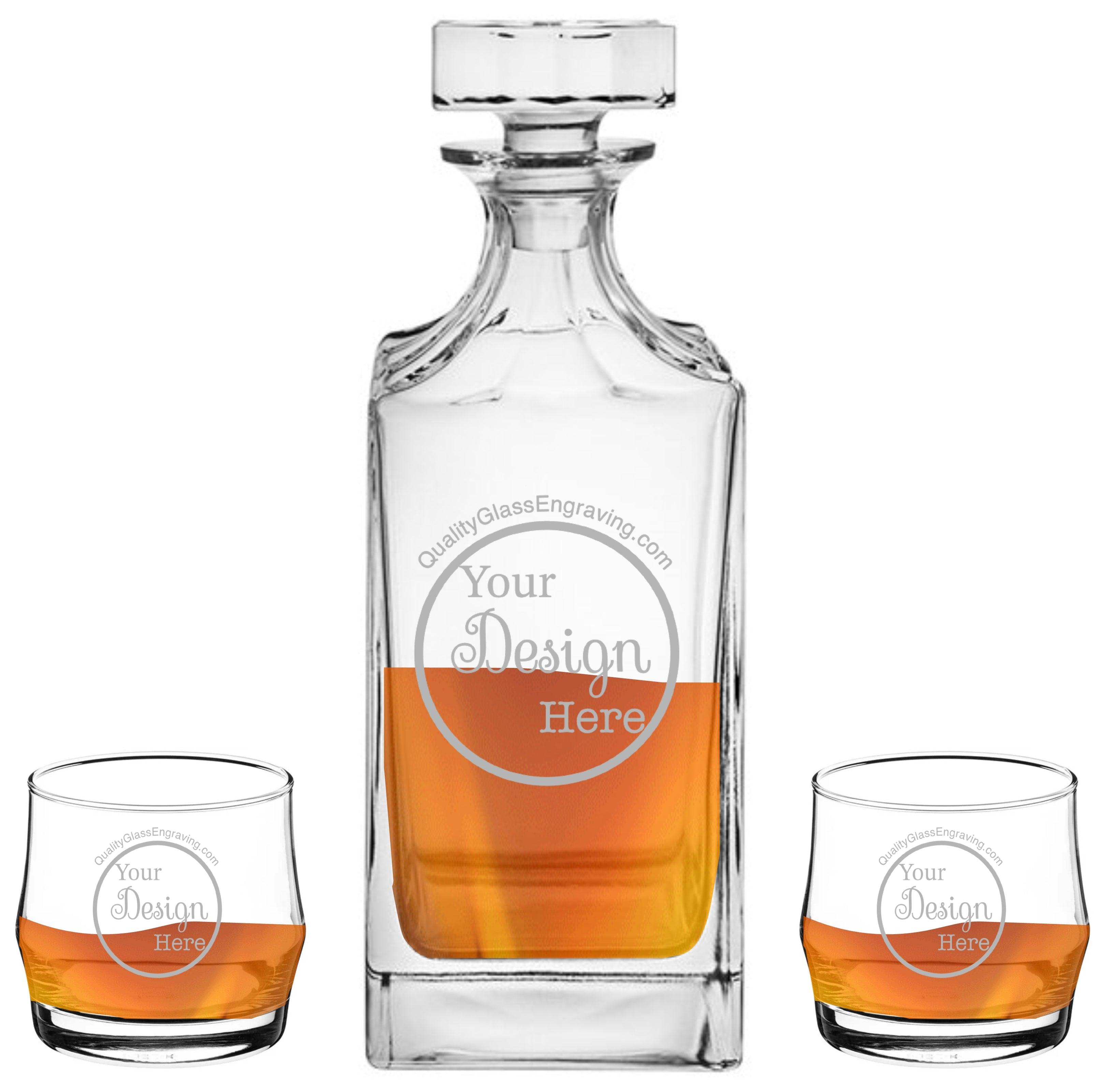 Custom Engraved Saloon Fashion Decanter Set Personalized & Engraved For