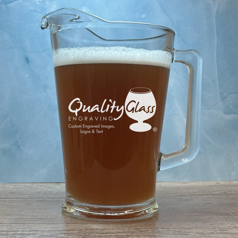 Engraved Classic Beer Pitcher - 60 oz - Item 615/5260 Personalized Engraved Quality Glass Engraving