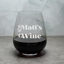 Engraved Luigi Bormioli Atelier Stemless Crystal Wine Glass - 23 oz - Item 458/10291 Personalized Engraved Drinkware Quality Glass Engraving