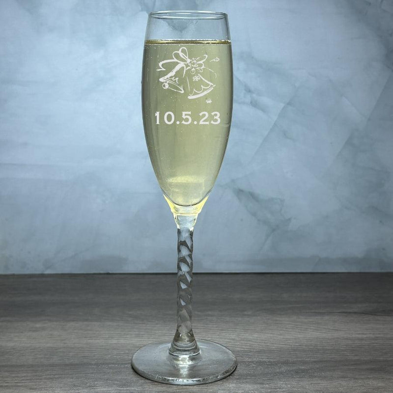 Engraved Spiral Stemmed Glass - 6 oz - Item 463/8895 Personalized Engraved Quality Glass Engraving