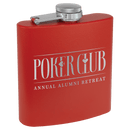 Personalized Custom Colored Engraved Flask 6 oz. Stainless Steel Personalized Engraved Drinkware Quality Glass Engraving