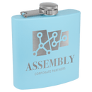 Personalized Custom Colored Engraved Flask 6 oz. Stainless Steel Personalized Engraved Drinkware Quality Glass Engraving