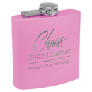 Personalized Custom Colored Engraved Flask 6 oz. Stainless Steel Personalized Engraved Drinkware Quality Glass Engraving