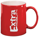 Engraved Custom Colored Ceramic Coffee Mug - 11 oz Personalized Engraved Quality Glass Engraving