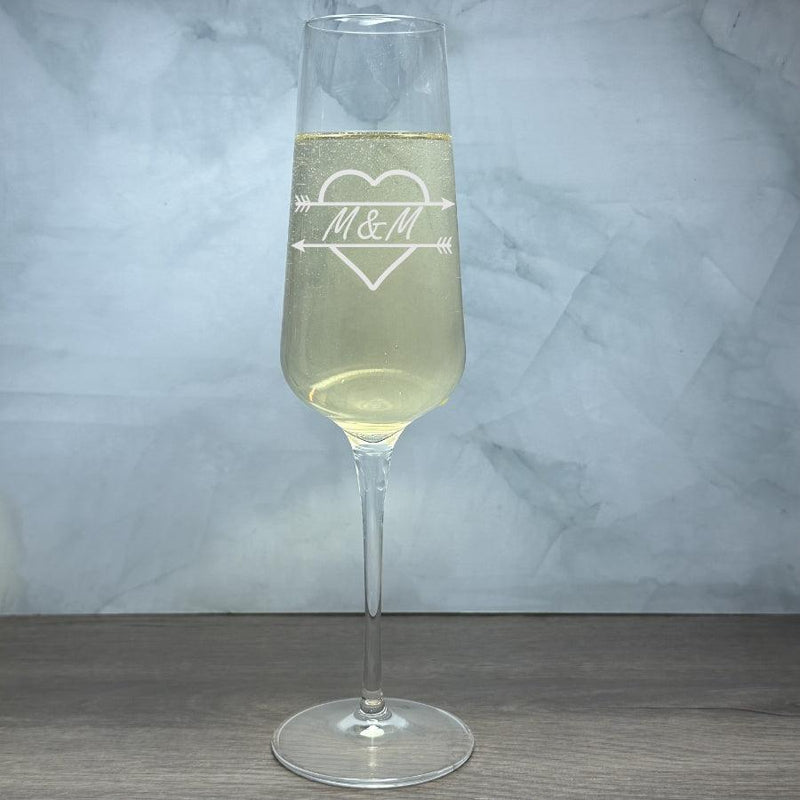 Engraved Intenso Crystal Champagne Glass - 8.25 oz - Item 422/10044 Personalized Engraved Quality Glass Engraving