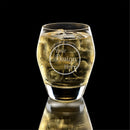 Engraved Luigi Bormioli Crystal Regency 15 oz DOF Drinking Glasses (Set of 4) Personalized Engraved Drinkware Quality Glass Engraving