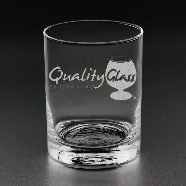 Engraved ArcoPrime Double Old-Fashioned Rocks Glass - 14 oz - Item Q2538 Personalized Engraved Quality Glass Engraving