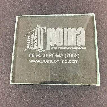 Engraved Glass Business Card - 3.5" X 4.0" 1/4" Thick - Item 500 Personalized Engraved Quality Glass Engraving