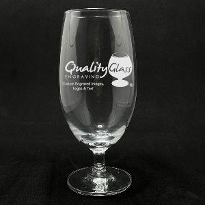 Engraved Stemmed Ice Tea Glass - 15 oz - Item QGE-5534315T Personalized Engraved Quality Glass Engraving