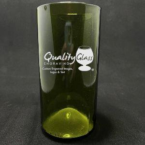 Custom Engraved Green Recycled Wine Bottle Tumbler - 16 oz. Item QGE-97284  Personalized & Engraved For You ⚡ Bulk Custom Etched Glassware at Quality  Glass Engraving ⭐