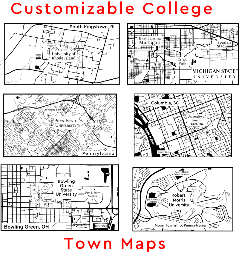 Engraved College Town Map Large Beer Glass 20 oz-Item 221/5137-23303 Personalized Engraved Drinkware Quality Glass Engraving