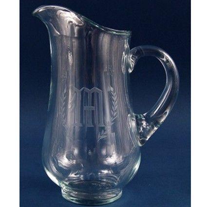 Tall Engraved Sangria Pitcher - 64 oz - Item P610/3882 Personalized Engraved Quality Glass Engraving