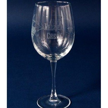White Engraved Wine Glass - 19 oz - Item 495/GA45558 Personalized Engraved Quality Glass Engraving