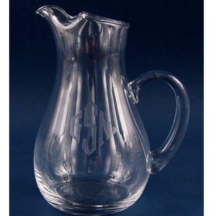 Engraved Zeus Crystal Pitcher - 36 oz - Item 611/S434 Personalized Engraved Quality Glass Engraving