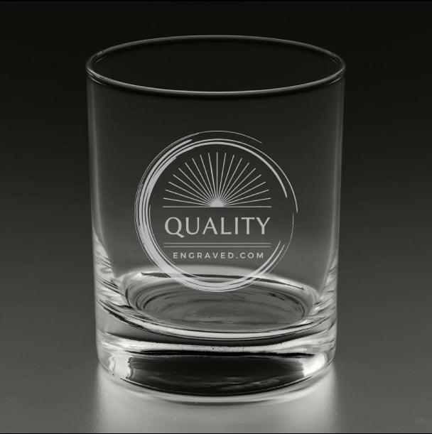 Bar Glass Set  Straight-Up Rocks Glasses with Customizable