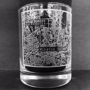 Engraved College Town Map Old Fashion Glass 14 oz-Item 103/53232-918 Personalized Engraved Drinkware Quality Glass Engraving