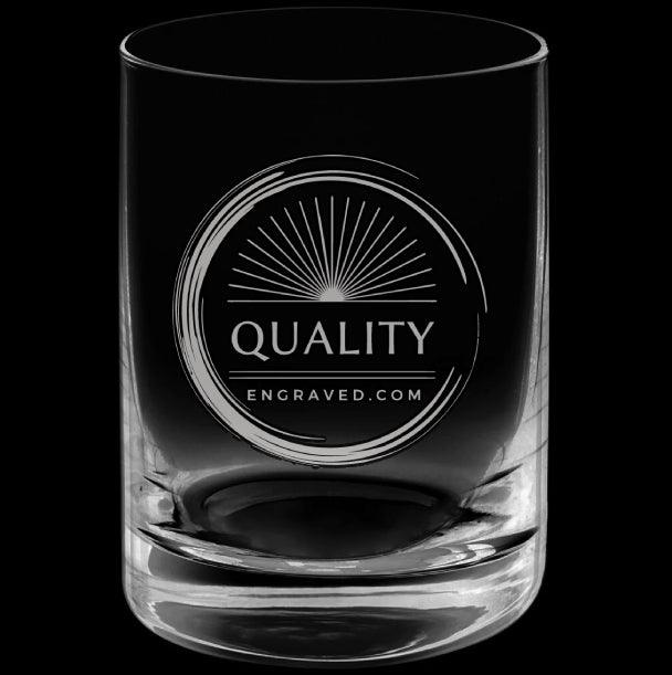 Engraved Whiskey Rocks Bar Glass - 10 oz Item 100-A/ 5535610 Personalized Engraved Drinkware Quality Glass Engraving