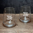 Engraved Set of Luigi Bormioli Atelier Crystal Stemless Wine Glasses - 14 oz - Item 459/10289 Personalized Engraved Drinkware Quality Glass Engraving