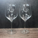 Engraved Set of Crystal Cabernet/Merlot Wine Glasses - 23oz - Item 450/08743 Personalized Engraved Drinkware Quality Glass Engraving