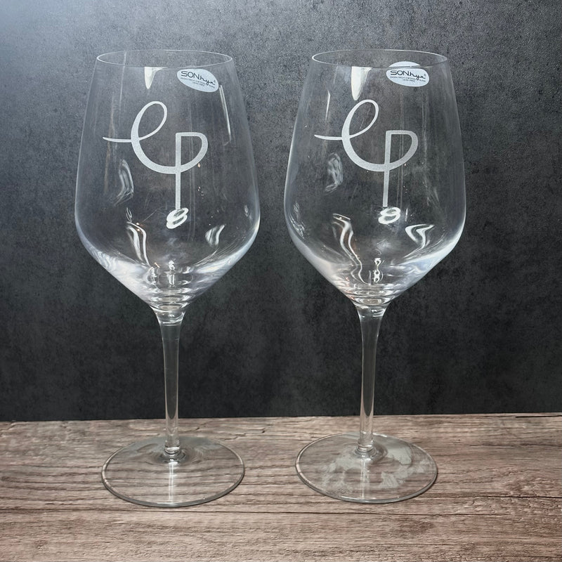 Engraved Set of Crystal Cabernet/Merlot Wine Glasses - 23oz - Item 450/08743