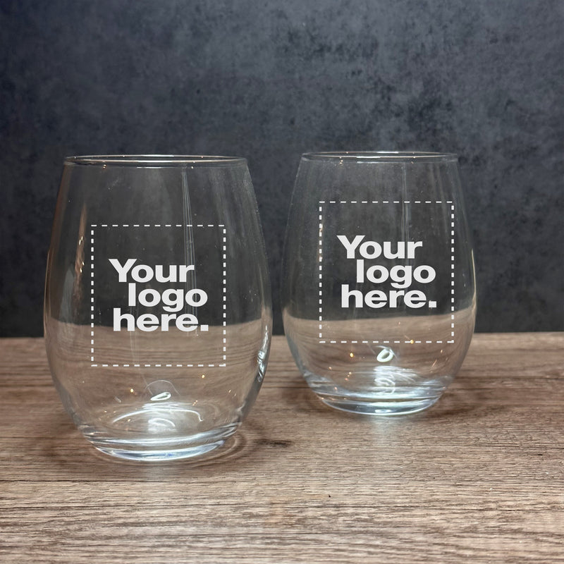 Engraved Set of Stemless Perfection Wine Glasses - 15 oz - Item C8303