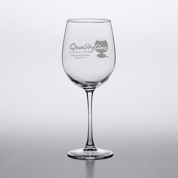 Engraved 12 oz. Acopa Flora Personalized Etched Wine Glass - 5535312 Personalized Engraved Quality Glass Engraving