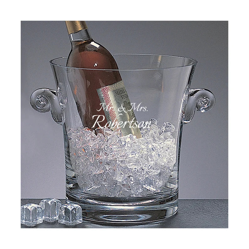 Engraved Crystal Manhattan 9" Champagne Bucket
