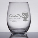 Engraved Set of Stemless Perfection Wine Glasses - 15 oz - Item C8303 Personalized Engraved Drinkware Quality Glass Engraving
