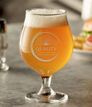 Engraved Glendari Belgian Beer Glass - 16 oz - Item 3808 Personalized Engraved Quality Glass Engraving