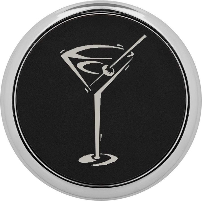 Engraved Round Drink Coaster w/Edging, 3 5/8" Laserable Leatherette Personalized Engraved Coaster Quality Glass Engraving