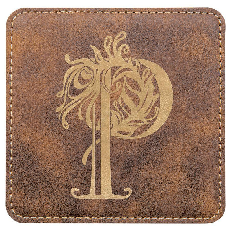 Engraved 4" x 4" Square Drink Coasters - Personalized Leatherette Coasters Personalized Engraved Coaster Quality Glass Engraving