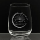 Engraved Stemless Wine Glass - 17 oz - Item 456/5535517 Personalized Engraved Quality Glass Engraving