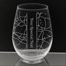 Personalized City & Hometown Maps Glasses Personalized Engraved Customizer Quality Glass Engraving