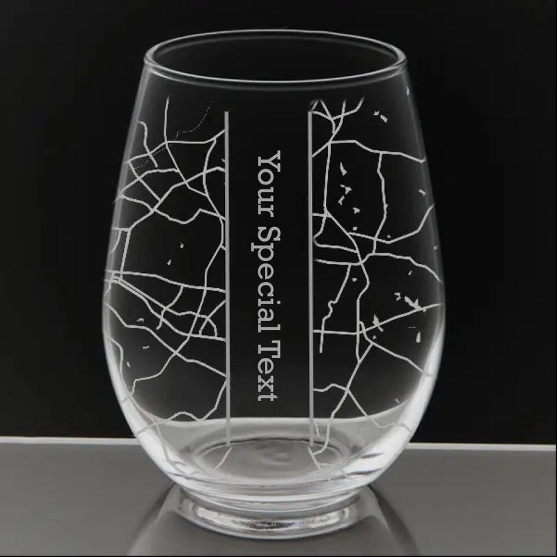 Louisville KY City Map Rocks Glass Town Personalized 