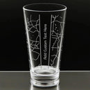 Personalized College and School Town Maps Glasses Personalized Engraved Customizer Quality Glass Engraving