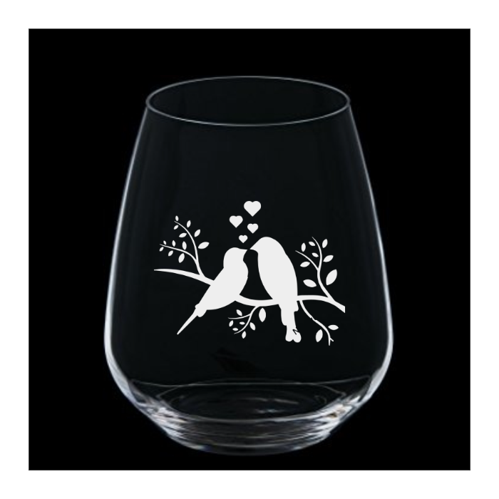 Engraved Set of Luigi Bormioli Atelier Crystal Stemless Wine Glasses - 14 oz  - Item 459/10289