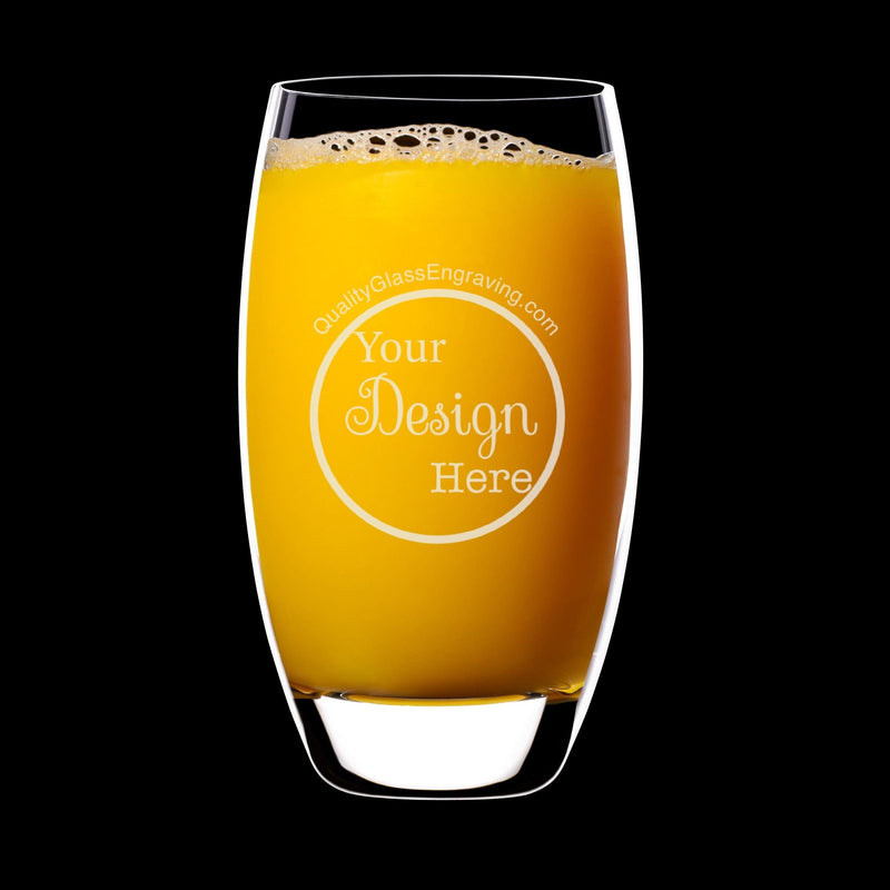 Engraved Luigi Bormioli Crystal Crescendo 20 oz Beverage Drinking Glasses (Set Of 4) Personalized Engraved Drinkware Quality Glass Engraving