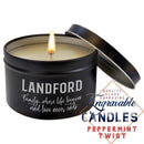 8 oz. Engraved Soy-Wax Candle in a Black Metal Tin - Add Your Logo Personalized Engraved Quality Glass Engraving