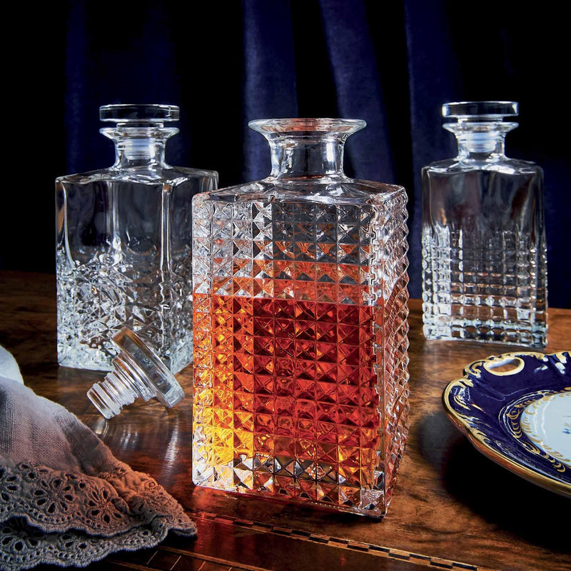 Engraved Luigi Bormioli Crystal Mixology 25.25 oz Textures Spirits Decanter Personalized Engraved Drinkware Quality Glass Engraving