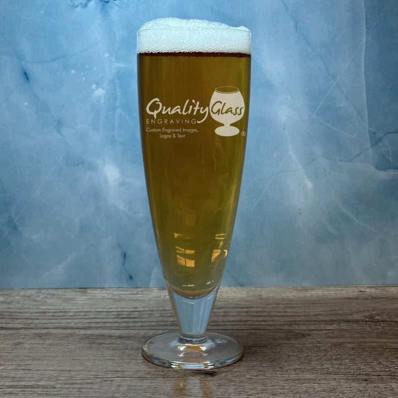 Engraved Crystal Parma Pilsner Beer Glass - 15 oz - Item 225/10189 Personalized Engraved Quality Glass Engraving