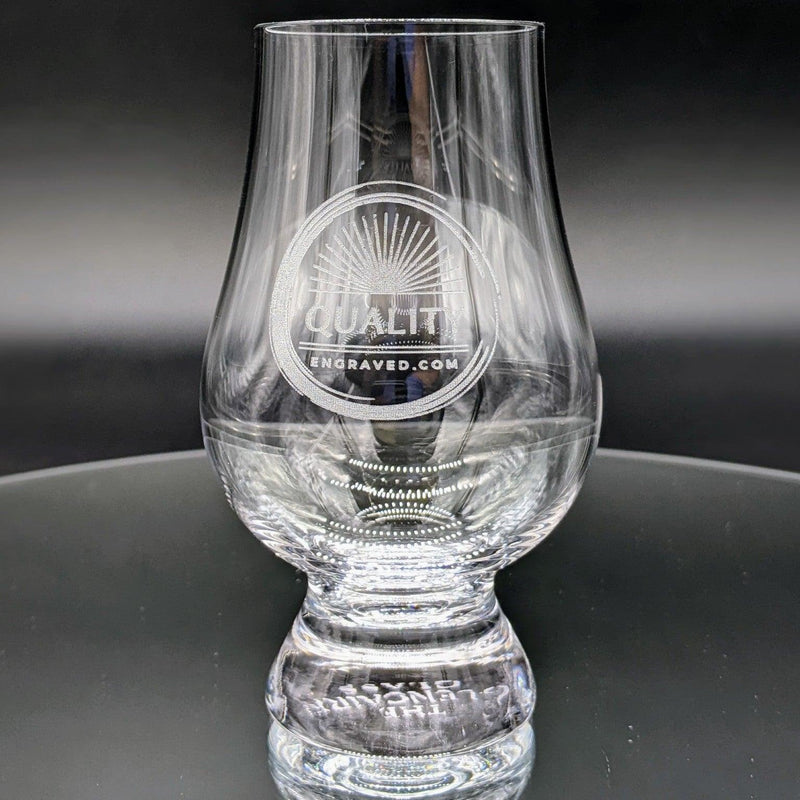 Etched Glencairn Glass, Whiskey Tasting Glass, Hand Engraved, Corn