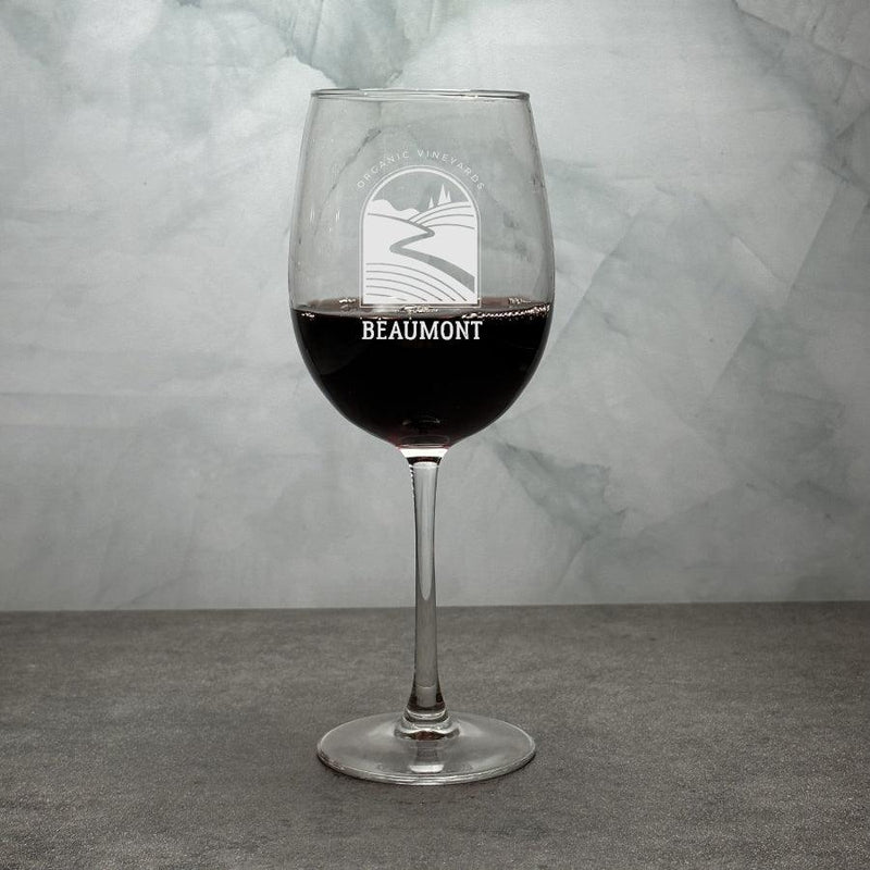 Engraved 12 oz. Acopa Flora Personalized Etched Wine Glass - 5535312 Personalized Engraved Quality Glass Engraving