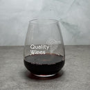 Engraved Luigi Bormioli Atelier Crystal Stemless Wine Glass - 14 oz - Item 459/10289 Personalized Engraved Drinkware Quality Glass Engraving
