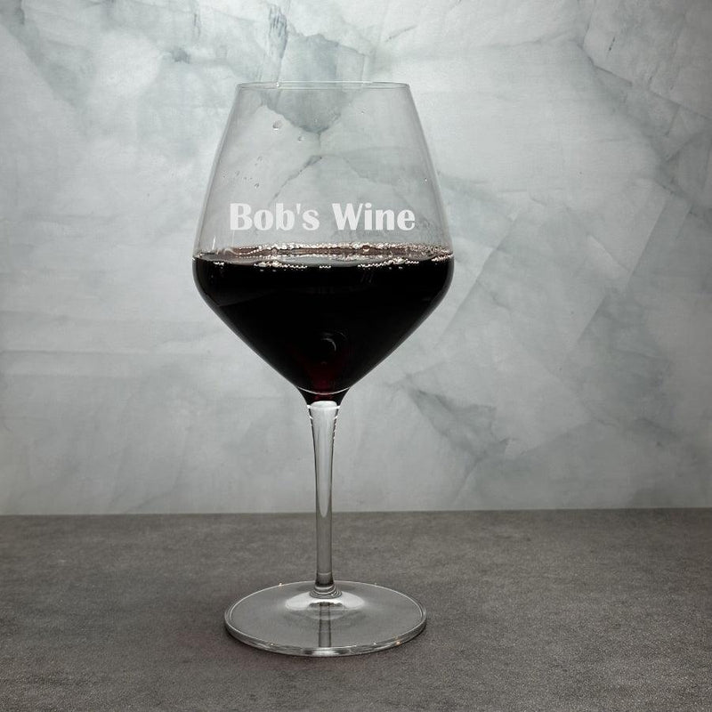 Engraved Luigi Bormioli Atelier Crystal Wine Glass - 21 oz - Item 448/08745 Personalized Engraved Drinkware Quality Glass Engraving